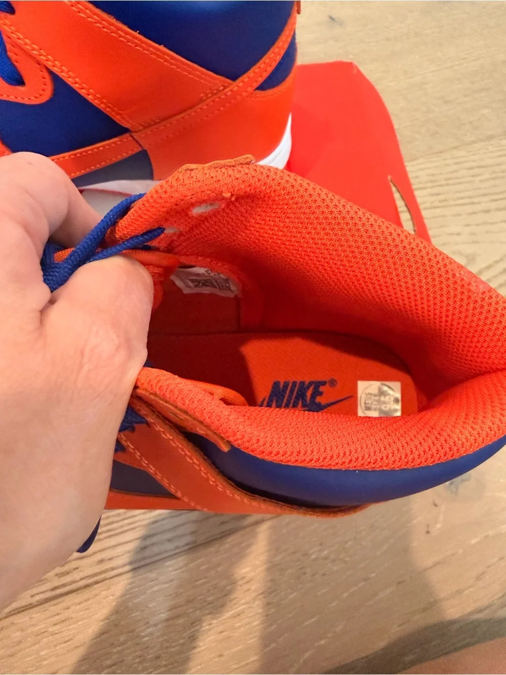 Nike High-Top Sneakers in Orange & Blue